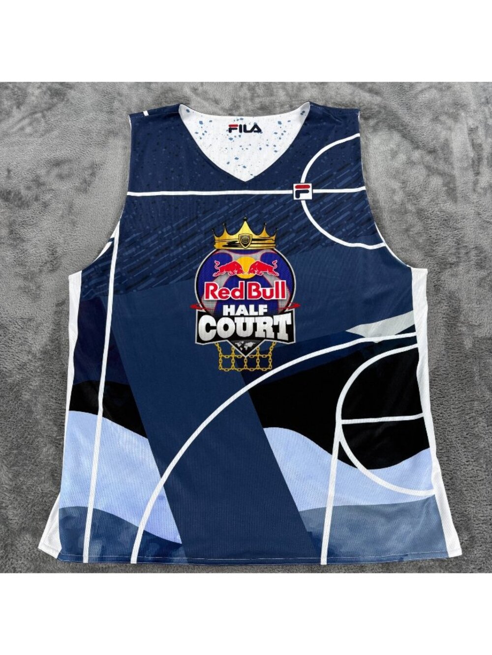 FILA Red Bull Half Court Reversible Basketball Jersey Tank Men 7X Blue White